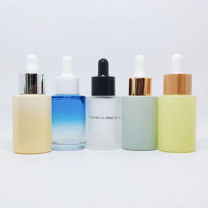 Manufacture White Frosted Transparent 1oz 30ml Push <b>Button</b> <b>Press</b> Pump Serum Oil Glass Dropper Bottle 20ml 30ml 40ml 50ml 60ml - Product Image 1