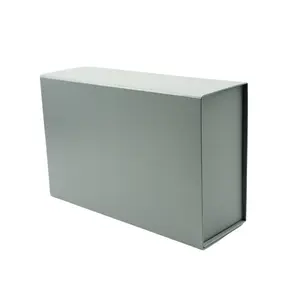 Individuell bedruckte graue faltbare einfache Magnet-Papierbox Luxus-Recycling-Festpapierbox für Schuhtuch