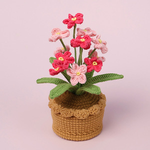 Completed Knitting <strong>Artificial</strong> Flower <strong>Potted</strong> Crochet Bell <strong>Orchid</strong> for Girls' Gifts on Mother's Day Halloween Graduation Easter - Product Image 3