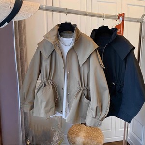 Chaqueta cortavientos con capucha y cremallera, diseño personalizado, estilo casual y holgado, control <span class=keywords><strong>de</strong></span> cintura, para <span class=keywords><strong>mujer</strong></span>, primavera - Product Image 4