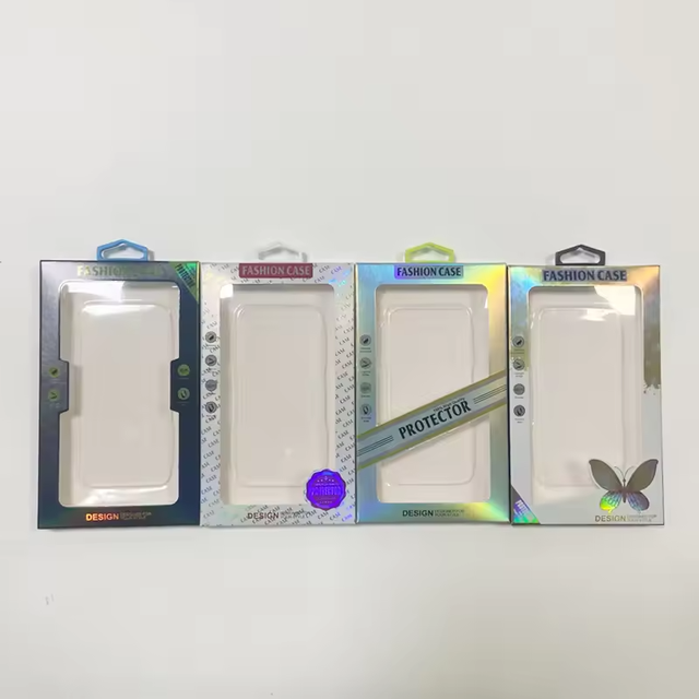 Custom Logo Embossed Eco-Friendly Plastic-Lined Paper Folders Mobile Phone Case Packaging Box for Consumer Electronics