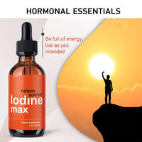 Gouttes liquides d'iode biologique à marque privée, supplément pur à base de plantes pour l'immunité et l'énergie, pour la thyroïde, 60 ml, pour femmes, fabriqué avec soin