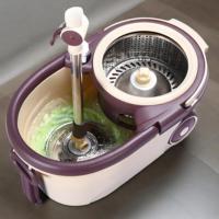 Vente en gros usine Serpillère plate magique rotative à 360° pour usage domestique, avec seau à roulettes et système de nettoyage facile, style autoportant