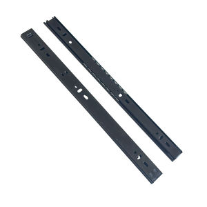 Estante móvil <span class=keywords><strong>para</strong></span> muebles, riel deslizante de 27mm, 2 <span class=keywords><strong>guías</strong></span> de cajón plegables, rodamiento de bolas de acero laminado en frío, tobogán de Cajón Negro - Product Image 1