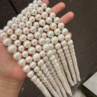 Chaîne de perles d'eau douce Edison naturelles, lustre rose parfait, taille des perles 10-13 mm, longueur de la chaîne 40 cm, environ 33 perles au total