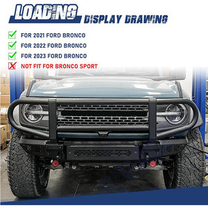 Thép tấm giấy phép khung kim cương tấm thép off-road front bumper với tấm giấy phép khung cho Ford Bronco - Product Image 5