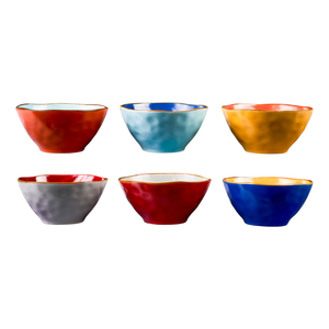 COLLEZIONE MEDITERRANEAN - Ciotola per Insalata in Gres Piccola, Diametro 17cm, Altezza 8cm, Assortita - Product Image 1