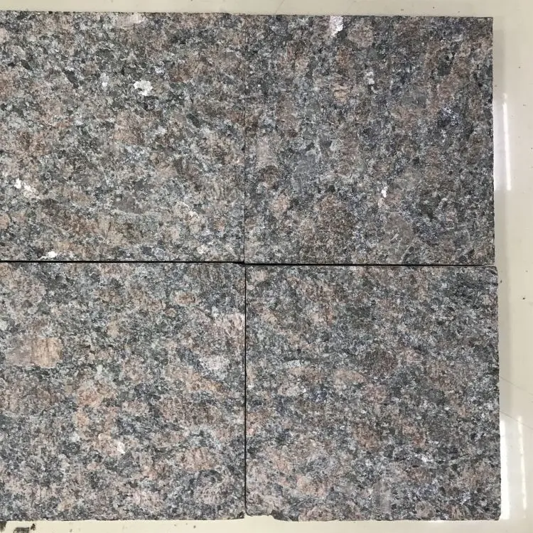 Tan brown granite flamed finish for paver tile wall cladding tile