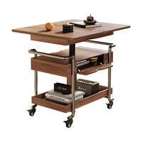 Table basse convertible moderne de style italien, luxe léger, en bois massif, multifonctionnelle, chariot de rangement mobile pour collations, mobilier de maison