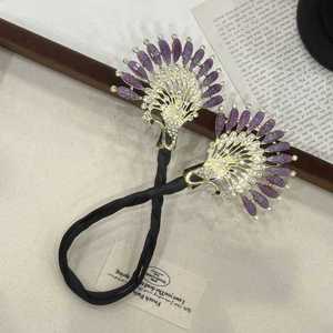 <span class=keywords><strong>Pince</strong></span> à <span class=keywords><strong>chignon</strong></span> en métal motif paon <span class=keywords><strong>pour</strong></span> femme, support de <span class=keywords><strong>chignon</strong></span> <span class=keywords><strong>pour</strong></span> l'arrière de la tête, style coréen - Product Image 4