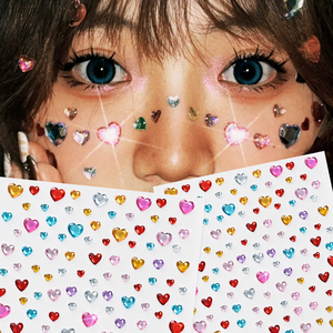 Adesivi 3D per Viso con Strass, Diamanti Colorati, Trucco Occhi per San Valentino, Adesivi per il Viso Autoadesivi, Tatuaggi Temporanei - Product Image 4