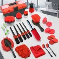 Kit de nettoyage automobile industriel de marque HSM, 35 pièces, ensemble de brosses de nettoyage, utilisation intérieure/extérieure, pare-brise, tapis, cuir-plastique