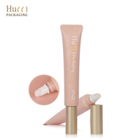 Tube souple en plastique rose personnalisé de 3 ml à 25 ml pour gloss à lèvres, baume à lèvres, sérum à lèvres avec applicateur éponge