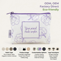 Pochette zippée en mousseline de coton imprimée sur mesure, sac de rangement écologique en toile pour bijoux et cosmétiques, pochette anti-poussière pour pièces de monnaie et tampons