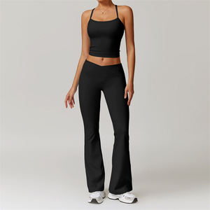 2 Potong Pakaian Yoga Wanita, Setelan Olahraga, Pakaian Atletik, Setelan Pilates, Setelan Fitness, Setelan Olahraga Gym, Bra Olahraga Push Up, Legging - Product Image 5