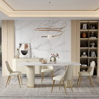 Luxuriöser Esszimmerstuhl Moderner Minimalistischer Stuhl mit Weicher Rückenlehne Italienisches Nordisches Designer Hotel Restaurant Lederstuhl