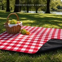 Couverture de pique-nique en polaire tricotée PEVA 200x200cm, motif botanique, utilisable quatre saisons, pliable avec poignée de transport, résistante à l'eau et au sable