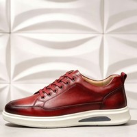 Chaussures de marche décontractées pour hommes Dreamy Stark en cuir vert à lacets, talon plat, bout en caoutchouc léger, toutes saisons