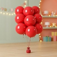 12 ballons ronds en latex rouge de 18 pouces pour décorations d'anniversaire, de mariage et d'anniversaire de mariage. Avertissement de risque d'étouffement.