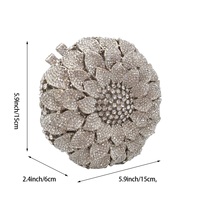 Sac de soirée élégant pour femme avec fleurs et strass, pochette tournesol, sac à main tendance pour cocktail et soirée dansante
