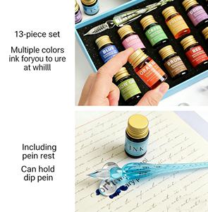 Xinyiart – Ensemble de stylos de calligraphie en verre, stylo signature en cristal, outil de <span class=keywords><strong>dessin</strong></span> à encre goutte à goutte pour signatures artistiques - Product Image 4