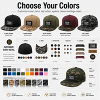 Gorra de Visera Plana con Camuflaje Personalizado y Logotipo Bordado en 3D, Gorra Snapback de Camuflaje para Marcas de Ropa Urbana y Clubes al Aire Libre