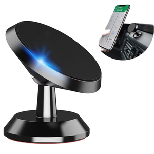 Pemegang Ponsel Mobil Magnetik Rotasi 360 Magnet Kuat Paduan Aluminium Dudukan Dashboard Ventilasi Udara Universal untuk iPhone 15 16 Pro Max - Product Image 1