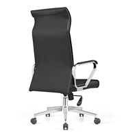 Chaise de bureau de direction à dossier haut en PU, chaise de patron avec accoudoirs chromés, chaise de bureau ergonomique en mousse haute densité 45D