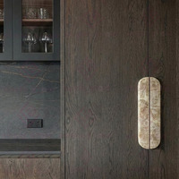 Poignée de porte de luxe personnalisée, poignée de tiroir sculptée à la main, poignée de luxe en marbre blanc cristallin, bouton vintage pour la décoration intérieure