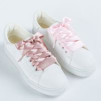 Lacets plats pour chaussures en 22 couleurs, largeur 2 cm, en polyester satiné, pour bottes et baskets pour femmes, lacets plats décontractés