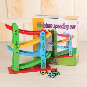 Rampes <span class=keywords><strong>de</strong></span> course en bois originales pour voitures, vente flash, 4 niveaux, jouet en bois pour voiture, un excellent cadeau pour les enfants - Product Image 4