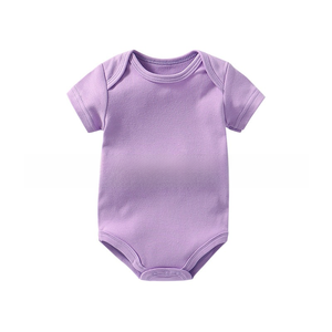 Ropa Al Por Mayor De Verano Para Bebé Recién Nacido Niño O Niña En Blanco 100% Algodón Color Sólido Mameluco Body De Manga Corta - Product Image 4