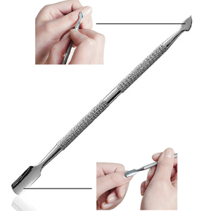 Pousse-cuticules en acier inoxydable double usage pour manucure et pédicure, outil de soin des ongles et des doigts, éliminateur de peaux mortes - Product Image 4
