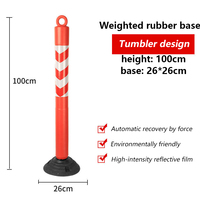 Barrière de stationnement de rebond flexible en plastique marqueur de poteau bollard sécurité trafic Delineator Warning Post avec poignée