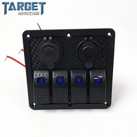 Nouveau panneau de commande étanche pour bateau marin 12V avec interrupteur de clignotant, voltmètre et double chargeur USB, ajustement universel