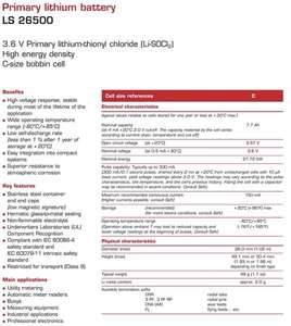 เครื่องวัด ER26500 <span class=keywords><strong>LS26500</strong></span> 3.6V แบบ2 C เครื่องวัดการไหลของแบตเตอรี่ <span class=keywords><strong>LS26500</strong></span> - Product Image 3