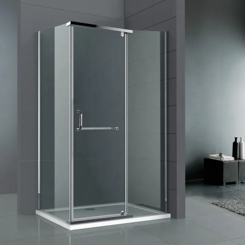 All in one standing shower door new corner design rectangle matte black frame shower cabinet