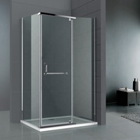 Vente directe d'usine boîtier de salle de bain de haute qualité pivot simple coin en verre trempé en forme de diamant salle de douche