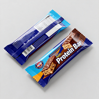 Sachets scellés à l'arrière personnalisés en aluminium pour poudre, protéines, barres chocolatées, emballage thermoscellé, sacs pour barres chocolatées
