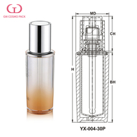 Flacon compte-gouttes rechargeable vide pour sérum, distributeur de liquide écologique en ABS, emballage cosmétique en gros pour soins de la peau, logo personnalisé OEM