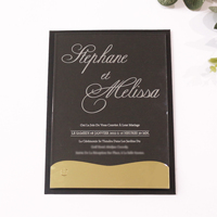 Cartes acryliques LED personnalisées avec gravure de texte Cartes d'invitation de mariage LED à la mode en acrylique avec enveloppe