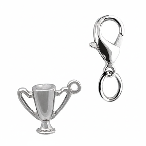 Ciondolo Religioso Artigianale CHARM 'CUP' 15x8 mm in Oro e Oro Rosa con Diamanti, Placcato in Rodio e Oro per Regali - Product Image 2