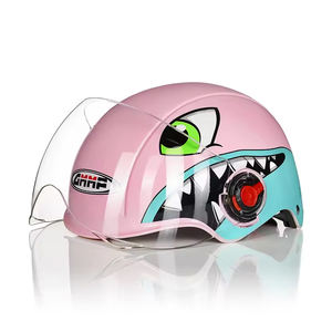 Usine en gros rose enfants dessin animé mignon requin 3/4 ouvert demi visage vélo <span class=keywords><strong>moto</strong></span> <span class=keywords><strong>casque</strong></span> pour enfants - Product Image 3