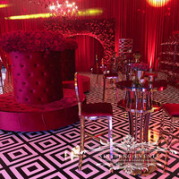Pas cher Prix Moderne Portatif d'utilisation de Barre Haut Rond Argent Table de Cocktail
