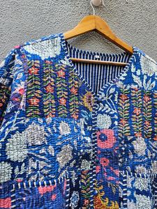 Multi-Colour <b>Patchwork</b> <b>Jacket</b> Cotton Quilted <b>Jacket</b> Reversible Floral <b>Jacket</b>, Vintage Handmade for Women winter coat - Product Image 2