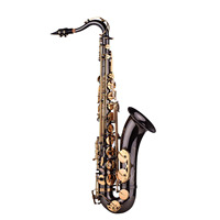Bb Tenor Saxophone Sax Brass Body Black Nickel Plated Golden Keys Woodwind Instrument