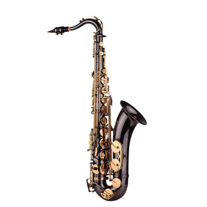 Sassofono Tenore in Si Bemolle Sax Corpo in Ottone Placcato Nichel Nero Chiavi Dorate Strumento a Fiato - Product Image 2