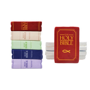Almohada de Peluche con Versículo Bíblico Personalizado, Rellena de Tela Suave, en Forma de Libro Rojo y Azul, Almohada de Sofá con Forma de Libro de la Biblia Sagrada para <span class=keywords><strong>Personas</strong></span> - Product Image 5