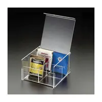 Organisateur en plastique, 2 pièces, avec compartiments et couvercle, distributeur de sac à thé en acrylique, porte-sac