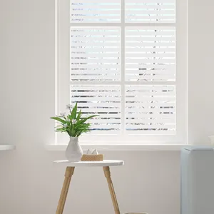 17.7 ''X78.7 ''Pvc Geen Lijm Statische Frosted Streep Bescherming Oppervlak Beschermende Glas Privacy Window Film